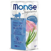 Monge 80гр пауч Supreme sterilized cat для стерил кош с кефалью и зел фасолью,