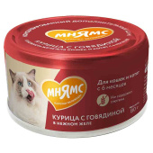 Мнямс пауч 80г для кош и котят старше 6 месяцев курица с говядиной в желе 