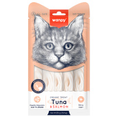 Wanpy Cat Лакомство для кошек нежное пюре из тунца и лосося 25 шт х14 г (33004)