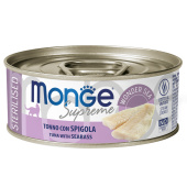 Monge Supreme sterilized конс 80г для кошек из тунца с морским окунем,