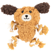 Игрушка AROMADOG Rescue для собак Собачка с канатами 15 см с пищалкой, рыжий (34001)