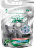 Наполнитель силикагелевый 5лЧистый котик колотый с ароматом алоэ вера