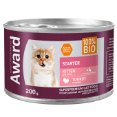 AWARD 200гр для котят с начала прикорма до 4мес, берем и кормящ кошек паштет из индейки