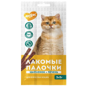 Лакомство Мнямс лакомые палочки для кошек из цыпленка и печени 3х5 г (35001-2)