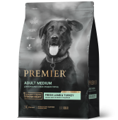 Premier Dog 3кг LambTurkey ADULT Medium (Свежее мясо ягненка с индейкой для собак средних пород) 																