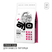КОРМ AJO ДЛЯ КОШЕК ЗДОРОВАЯ КОЖА И КРАСИВАЯ ШЕРСТЬ 6*1 1.5кг																														