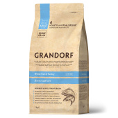 GRANDORF CAT 2кг White Fish Turkey Skin Care белая рыба с индейк забота о коже и шерсти для кошек 