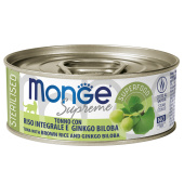 Monge Supreme sterilized конс 80г для кошек из тунца с бурым рис и гинкго билоба,