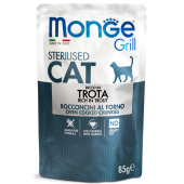 Monge Cat 85 гр Grill Pouch паучи для стерил кошек итальянская форель 