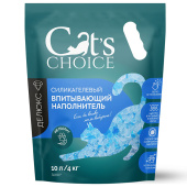 Наполнитель Силик 10л 4кг впит Cats choice с синими гранулами 