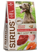 КОРМ SIRIUS ДЛЯ ВЗРОСЛЫХ СОБАК МЯСНОЙ РАЦИОН 6*1 2кг