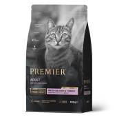 Premier Сat 400гр Свежее филе ЛОСОСЬ с ИНДЕЙКОЙ для кошек