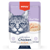 Wanpy Cat Пауч для кошек из курицы и краба 85 г (33005)