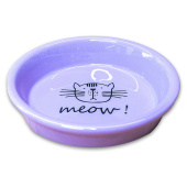 Миска Mr.Kranch керамическая для кошек MEOW! 200 мл сиреневая (32010)