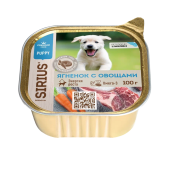 КОРМ SIRIUS КОНСЕРВЫ ДЛЯ ЩЕНКОВ ЯГНЕНОК ОВОЩИ И РИС 20*1 100г