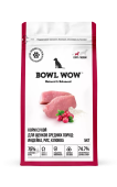 BOWL WOW 5кг (Цена за 1 кг) С/К Д/ЩЕНКОВ СРЕДНИХ ПОРОД С ИНДЕЙКОЙ, РИСОМ И КЛЮКВОЙ