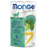 Monge 80гр пауч Supreme Adult cat для вз кошек с брокколи и мини-кукурузой