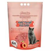 Наполнитель 6л комкующийся Чистый котик ТОФУ ПЕРСИК  