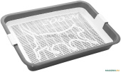 Туалет Кошка большой, с сеткой 40*26*6,5см,серый