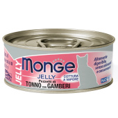 Monge jelly Adult cat конс 80г для вз кошек с тунцом и креветками