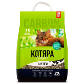 НАПОЛНИТЕЛЬ КОТЯРА Д/КОШЕК 8,4кг 20л (КОМКУЮЩИЙСЯ) С УГЛЕМ ПАКЕТ