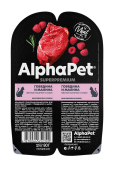 AlphaPet Superpremium (АльфаПет) 0,08кг говядина и малина мясные кусочки в соусе для кошек (652390)																																								