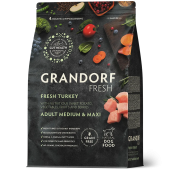 GRANDORF Fresh Dog Adult MEDMAXI TurkeySweet Potato 1 кг (Свежее мясо индейка с бататом для собак средних и крупных пород) 