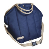 10712 Авто кресло-сумка переноска синяя с бежевыми ручками 33*30*40