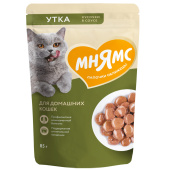 Мнямс пауч Кусочки в соусе с уткой для домашних кошек 85г (33086)