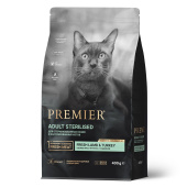Premier Cat 400г.LambTurkey STERILISED (Свежее мясо ягненка с индейкой для кошек)														