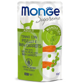 Monge 80гр пауч Supreme Adult cat для вз кошек с зелёным горошком и мини-морковью, паучи 80 г (33008)