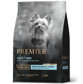 Premier Dog 1кг SalmonTurkey ADULT Mini (Свежее филе лосося с индейкой для собак мелких пород)													