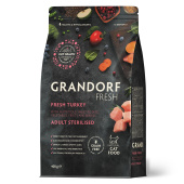 Grandorf fresh cat стерилайз свежее мясо индейки   с бататом для кошек 400 г