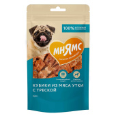 Мнямс лакомство для собак кубики из мяса утки c треской 100 г (30001)