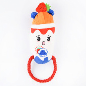 Игрушка Mr.Kranch для собак Йогурт плюшевая с канатиком  и пищалкой 19 см (33003)