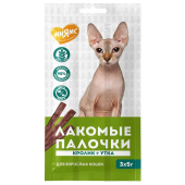 Лакомство Мнямс лакомые палочки для кошек с уткой и кроликом 3х5 г (35001)