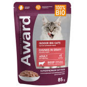 AWARD 85гр Indoor big cats для вз кошек круп пор кусочки в соусе Говядина