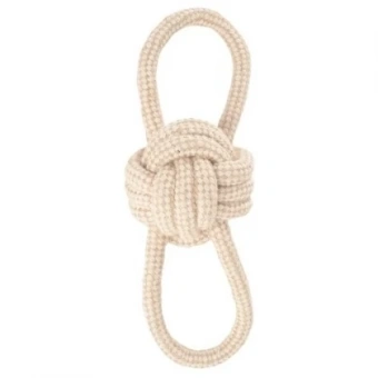 Игрушка NATURAL для собак из хлопка и джута Мяч с петельками, d80/250мм