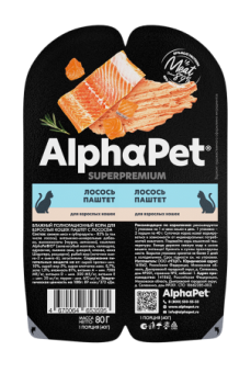AlphaPet Superpremium (АльфаПет) 0,08кг паштет с лососем для кошек (653595)