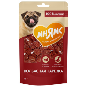 Мнямс лакомство для собак Колбасная нарезка 75г (32048)
