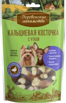Дерев лак Кальциевая косточка с уткой для СОБ мини-пород, 55г