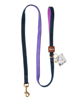 Pet-it серия Jeans поводок размер M, 1.9х120 см, фиолетовый