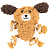 Игрушка AROMADOG Rescue для собак Собачка с канатами 15 см с пищалкой, рыжий (34001)