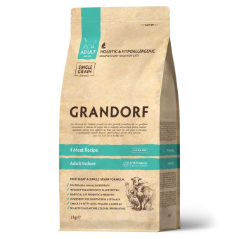 GRANDORF CAT 2кг 4meat probiotic indoor 4мяса с прибиотиками