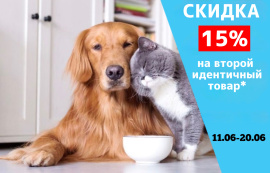Скидка 15% на второй идентичный товар*