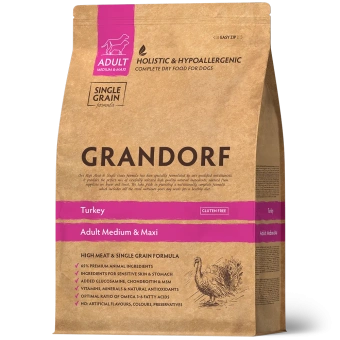 GRANDORF DOG 1 кг Turkey MEDMAXI (индейка для собак средних и крупных пород)