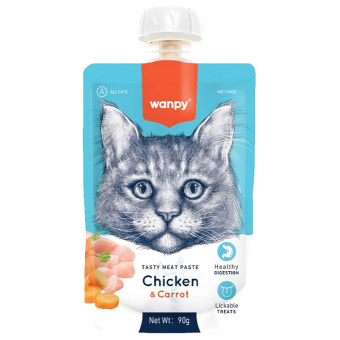 Лак Wanpy Cat 90гр для кош Мясной мусс из курицы и моркови 