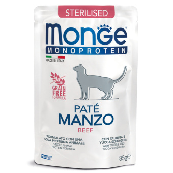 Monge Cat 85 гр Monoprotein паучи для стерил кош ГОВЯДИНА