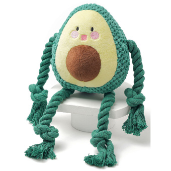 Игрушка Mr.Kranch для собак Авокадо плюшевая с канатиками и пищалкой 13,5 см (33001)