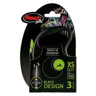 РулеткаFLEXI BLACK DESIGN XS Д/СОБАК 3м 8кгТРОС ЗЕЛЕНЫЙ 3227				